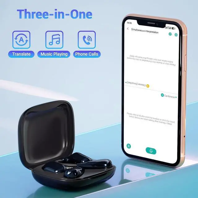 Alt view image 3 of 7 - Real Time Translator Earbuds + Language Translation Device Z16