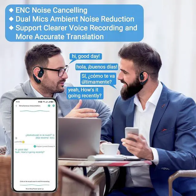 Alt view image 5 of 7 - Real Time Translator Earbuds + Language Translation Device Z16