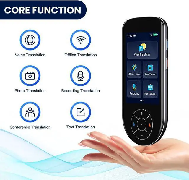 Alt view image 2 of 7 - Language Translator Device Real time 2025, Support AI/Text/Online/Offline/Photo Translation,Upgraded Instant Two Way 137 Languages Translation Device for Business Travel-Grey