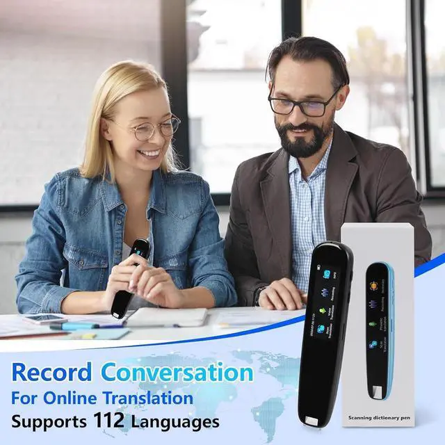 Alt view image 3 of 7 - Scan Reader Pen, Scan Translator Pen with 112 Langage, 2.23" Digital Text to Sp Device, Reading Pen for Dyslexia, Instant Voice Translator for Learning Travel and Business Communications