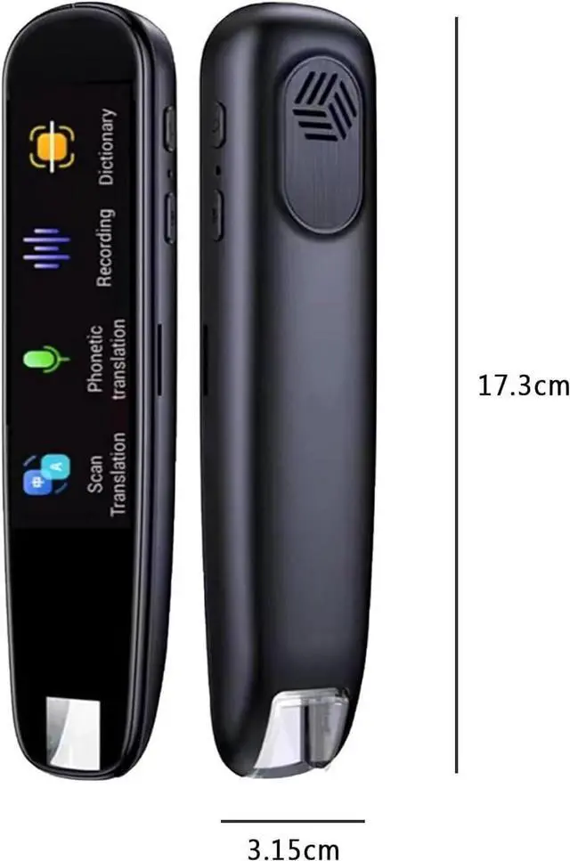 Alt view image 5 of 7 - Scan Reader Pen - 112 Language Translator with 2.23" HD Screen, Instant Voice Translation, Text-to-Speech, Offline Dyslexia Reading Assistant for Learning & Travel(Black)