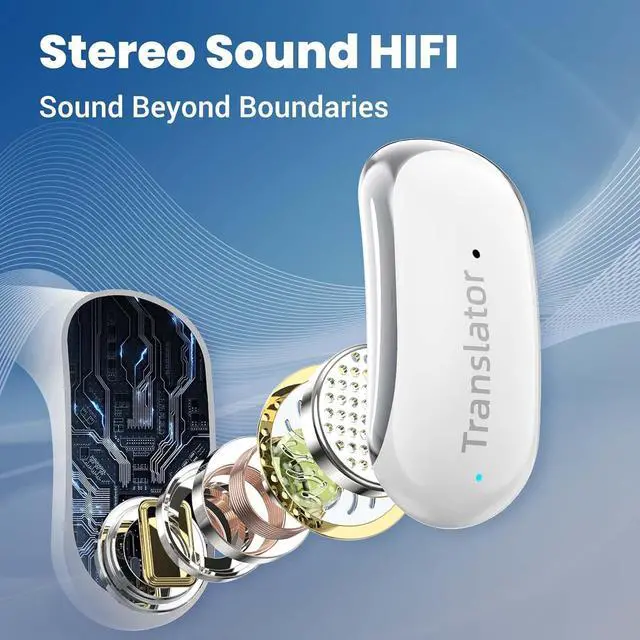 Alt view image 5 of 6 - AI Translation Earbuds Real-Time 3-in-1 Language Translator Earbuds 144 Languages & Accents,Open-Ear Design Fit iOS & Android for Travel Business Learning(AF56 White Online)