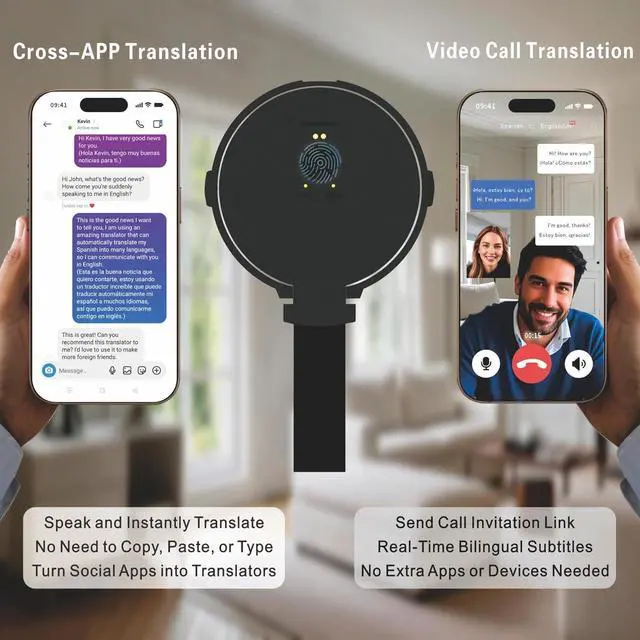 Alt view image 3 of 7 - Language Translator Device for All Languages, AI Real Time Voice/Word/Photo/Call/Offline Translation Device for Travel & Business (Silver)
