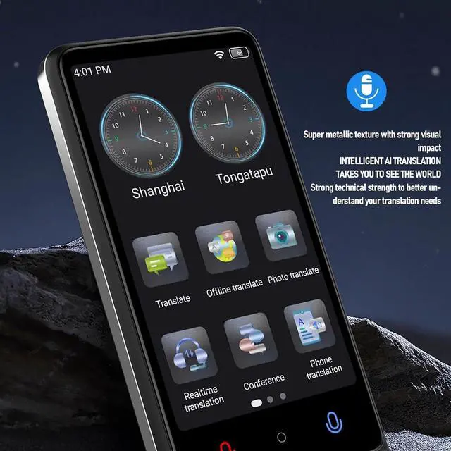 Alt view image 2 of 7 - Voice Translator, 3.0 Inch Touch Screen 1GB 16GB Real Time Bidirectional AI Smart Voice Translation Device, Language Translator for Travel, No WiFi Needed, Support 138 Languages