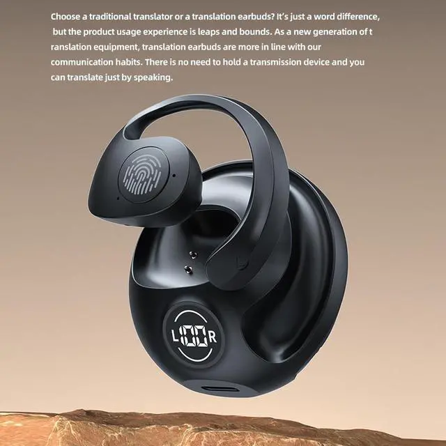 Alt view image 7 of 7 - Language Translator Earhooks, Bluetooth 5.3 Language Translator Earbuds Real Time, Support 144 Languages Online Translation Wireless Translator Earbuds Device for Travel,