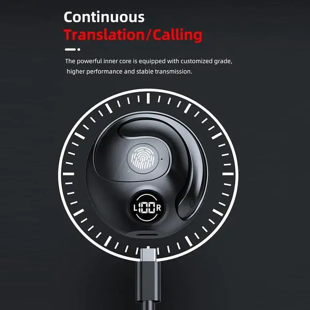 Alt view image 6 of 7 - Language Translator Earhooks, Bluetooth 5.3 Language Translator Earbuds Real Time, Support 144 Languages Online Translation Wireless Translator Earbuds Device for Travel,