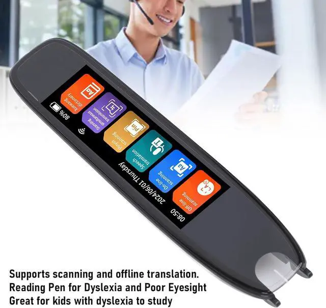 Alt view image 5 of 7 - Scan Reading Pen, 142 Languages Voice Translation Smart Scan Reader Pen, Text to Speech Device Translator Pen, OCR Digital Instant Voice Translator for Study, Travel, Business