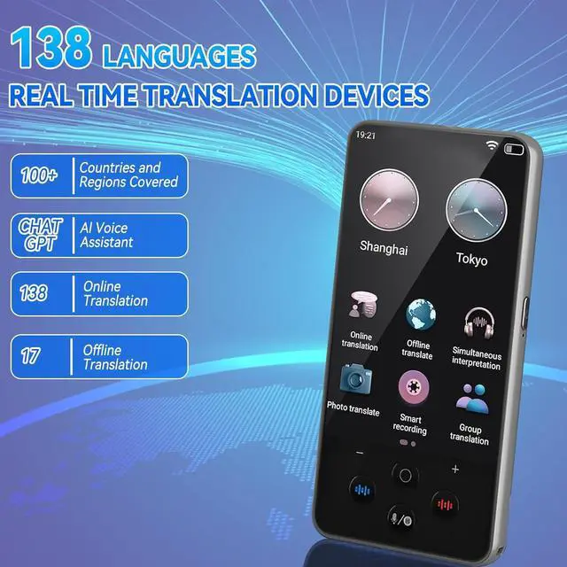 Alt view image 6 of 7 - Portable Translator Device 138 Languages, 2000 mAh Instant Translator Device Fast Response with 4" Touchsn, Offline 17 Languages and 40 Photo Translation for Business Travel Learning