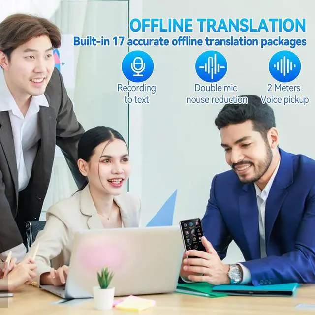Alt view image 4 of 7 - Portable Translator Device 138 Languages, 2000 mAh Instant Translator Device Fast Response with 4" Touchsn, Offline 17 Languages and 40 Photo Translation for Business Travel Learning