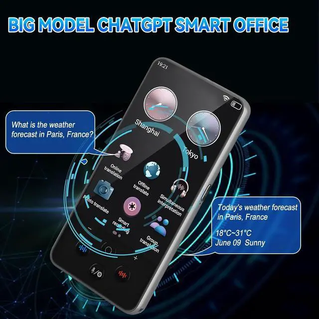 Alt view image 5 of 7 - Portable Translator Device 138 Languages, 2000 mAh Instant Translator Device Fast Response with 4" Touchsn, Offline 17 Languages and 40 Photo Translation for Business Travel Learning