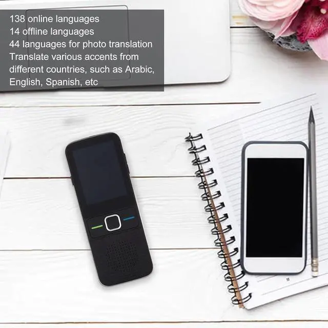 Alt view image 6 of 7 - Smart Voice Photo Translator, 2 Way Instant 138 Languages Touchscreen Language Translator Device, Portable Voice Interpreter for Travel Business Study (Black)
