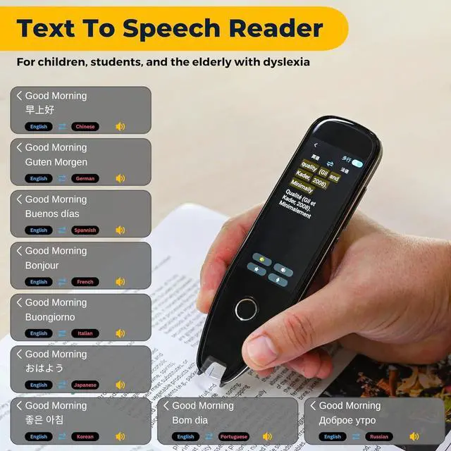 Alt view image 3 of 7 - 134 Languages Translator Pen, Offline OCR Digital Smart Reading Pen, Text to Sp & Voice to Text Scan Reader Pen, Pocket Dictionary Translation Pen, Accurate Portable Translator Device
