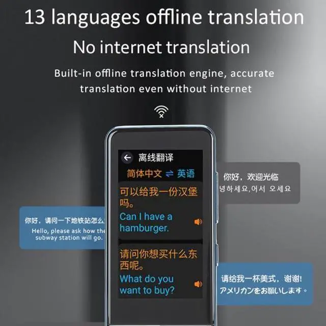 Alt view image 4 of 7 - Language Translator Device, Instant Two Way Translator Device with 139 Languages, HD Noise Reduction, Real Time Translation Device for Travel, Business