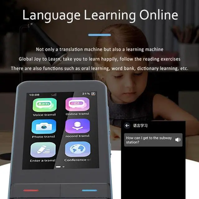 Alt view image 6 of 7 - Language Translator Device, Instant Two Way Translator Device with 139 Languages, HD Noise Reduction, Real Time Translation Device for Travel, Business