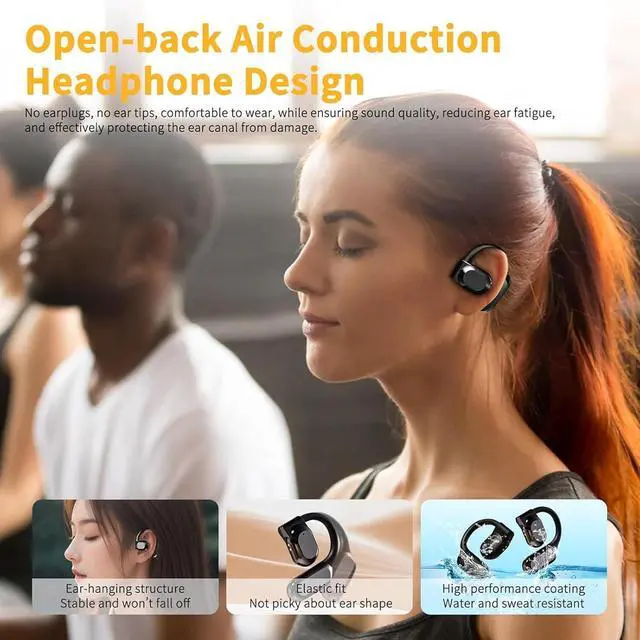 Alt view image 2 of 7 - Ai Real Time Translation Earbuds No Subscription, Wireless Translation Ear Buds, 144 Languages Play Music Bluetooth Over-Ear Earbuds Treble Translation for Travel Business Learning(Black+Khaki)