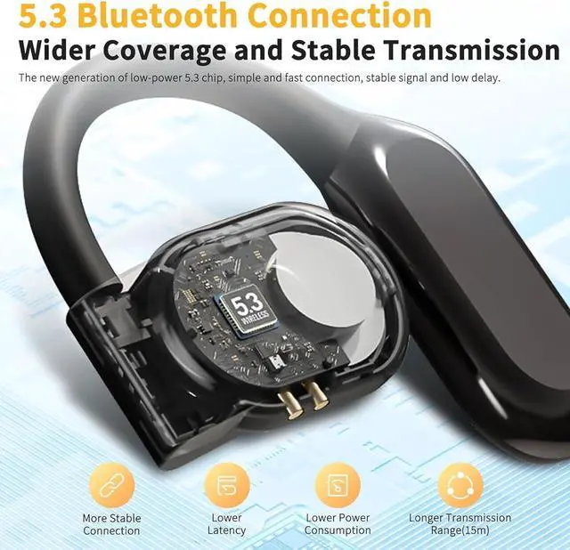 Alt view image 4 of 7 - Ai Real Time Translation Earbuds No Subscription, Wireless Translation Ear Buds, 144 Languages Play Music Bluetooth Over-Ear Earbuds Treble Translation for Travel Business Learning(Black+Khaki)