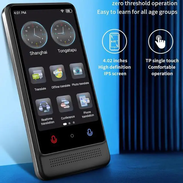 Alt view image 3 of 7 - Voice Translator, 3.0 Inch Touch Screen 1GB 16GB Real Time Bidirectional AI Smart Voice Translation Device, Language Translator for Travel, No WiFi Needed, Support 138 Languages
