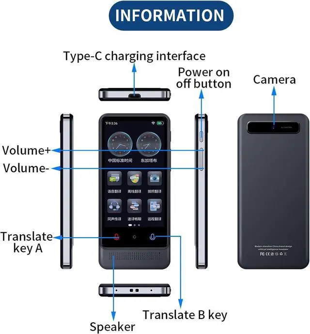 Alt view image 6 of 7 - Diydeg AI Language Translator Device, Real Time Two Way Voice Translation with 138 Languages, Support Offline Online Mode and Photo Translation, for Travel Business