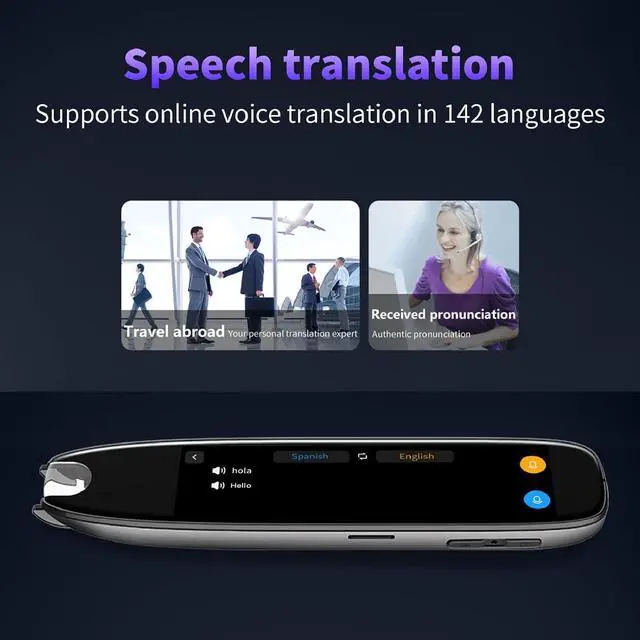Alt view image 5 of 7 - Scan Reader Pen, S65 2 Way Wi - Fi Text to Sp Device, Offline Translation Support, 142 Languages Translator Device with Noise Reduction Microphone