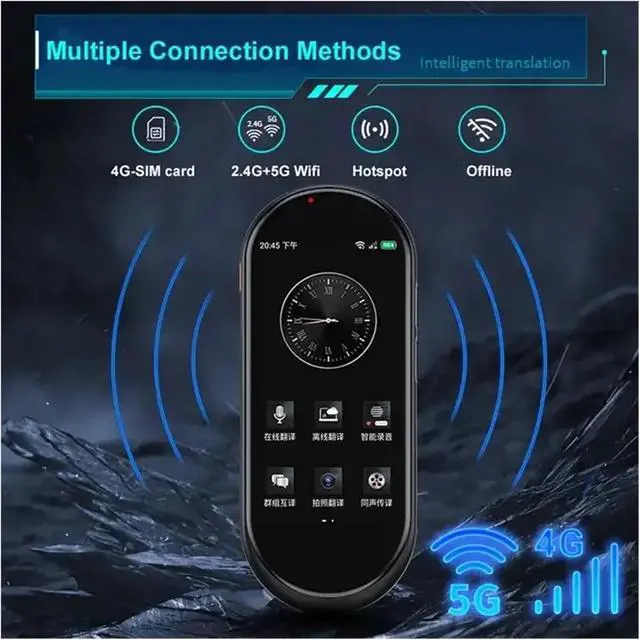 Alt view image 4 of 6 - Language Translator Device, 1 PCS Voice Translator 4.1inch Chat GPT 138 National Language ligent Real-time Translation Device Support 4G SIM Card for Business Learning Travel