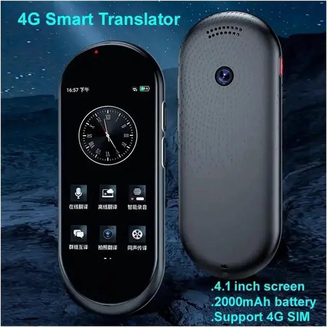 Alt view image 5 of 6 - Language Translator Device, 1 PCS Voice Translator 4.1inch Chat GPT 138 National Language ligent Real-time Translation Device Support 4G SIM Card for Business Learning Travel