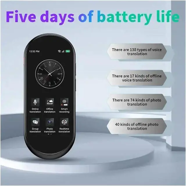 Alt view image 6 of 6 - Language Translator Device, 1 PCS Voice Translator 4.1inch Chat GPT 138 National Language ligent Real-time Translation Device Support 4G SIM Card for Business Learning Travel