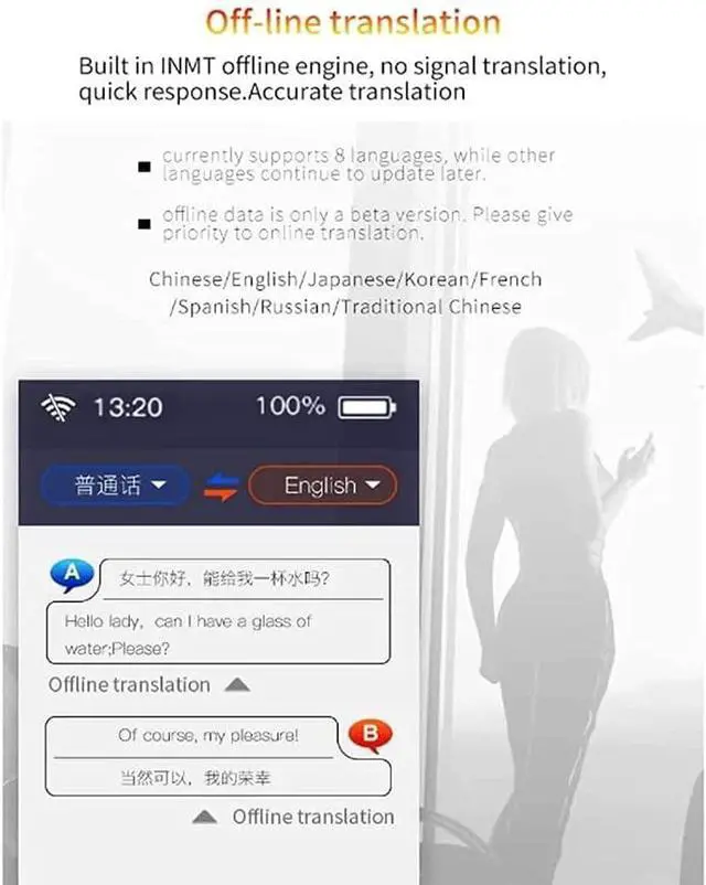 Alt view image 5 of 6 - Language Translator Device,Two-Way Language Interpreter 3.0Inch Touch Screen WiFi/Hotspot/Supports 117 Languages for 200+ Countries Learning Travelling Business Independence
