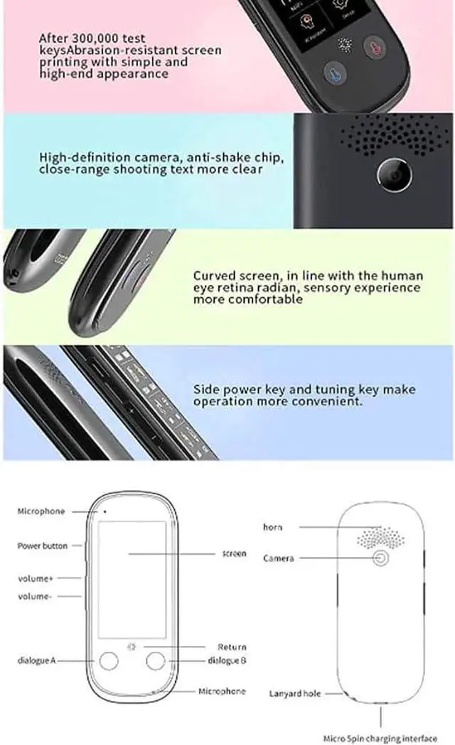 Alt view image 4 of 6 - Language Translator Device,Two-Way Language Interpreter 3.0Inch Touch Screen WiFi/Hotspot/Supports 117 Languages for 200+ Countries Learning Travelling Business Independence