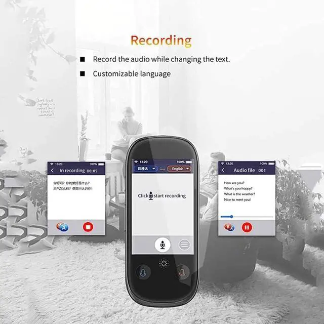 Alt view image 2 of 6 - Language Translator Device,Two-Way Language Interpreter 3.0Inch Touch Screen WiFi/Hotspot/Supports 117 Languages for 200+ Countries Learning Travelling Business Independence