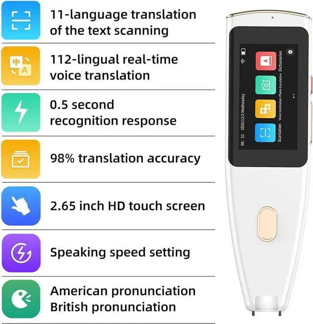 Alt view image 3 of 7 - Language Translator Device Scanning Translation Reading Pen | Scan Text and Translate | Speak and Translate | Wi-FiMultilingual Dictionary Pen,