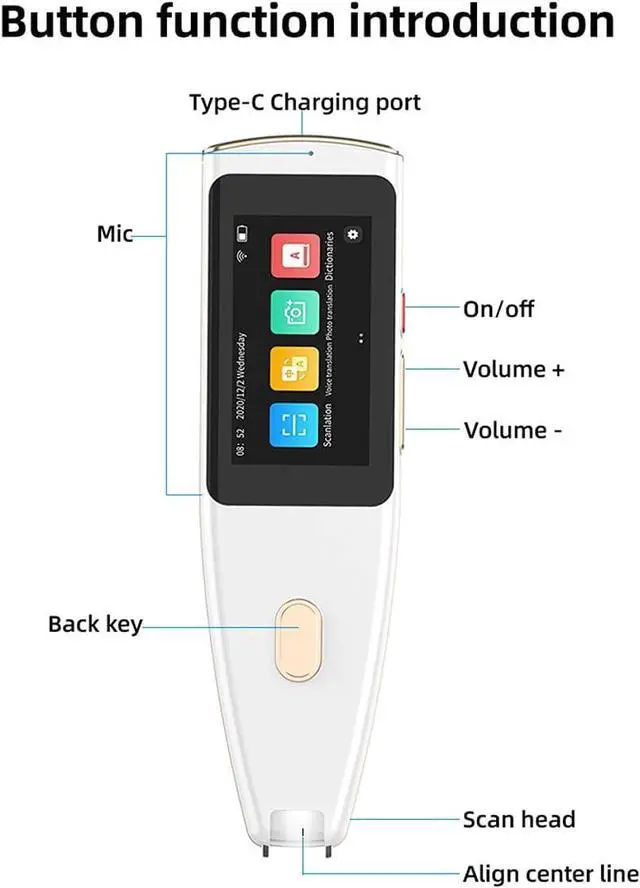 Alt view image 4 of 7 - Language Translator Device Scanning Translation Reading Pen | Scan Text and Translate | Speak and Translate | Wi-FiMultilingual Dictionary Pen,