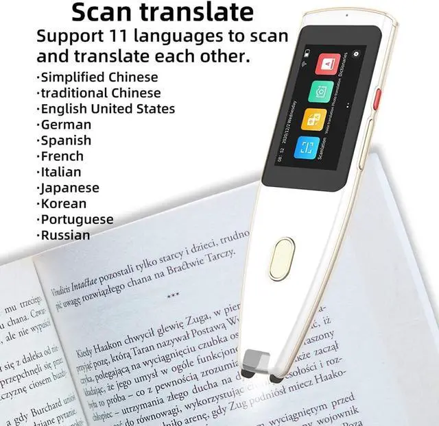 Alt view image 6 of 7 - Language Translator Device Scanning Translation Reading Pen | Scan Text and Translate | Speak and Translate | Wi-FiMultilingual Dictionary Pen,