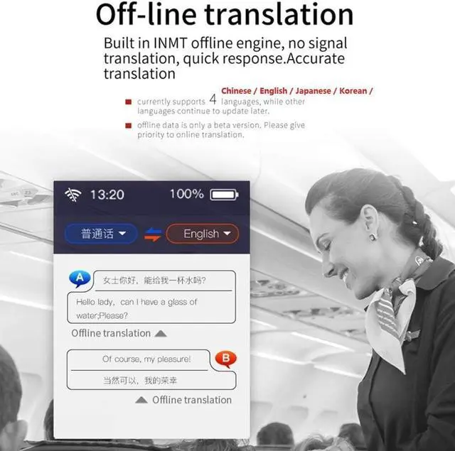 Alt view image 4 of 6 - Instant Voice Language Translator Device, Mini Handheld Two Way WiFi Translator, Support Multi- Languages, for Learning Travel Business,Red