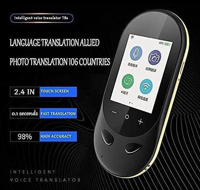 Alt view image 6 of 7 - T8S Portable Voice Translator Handheld Interpreter Twoway Real-time Translation Touch Screen 106 Language Translator (Color : Black) Hello (White) Elegant Vision