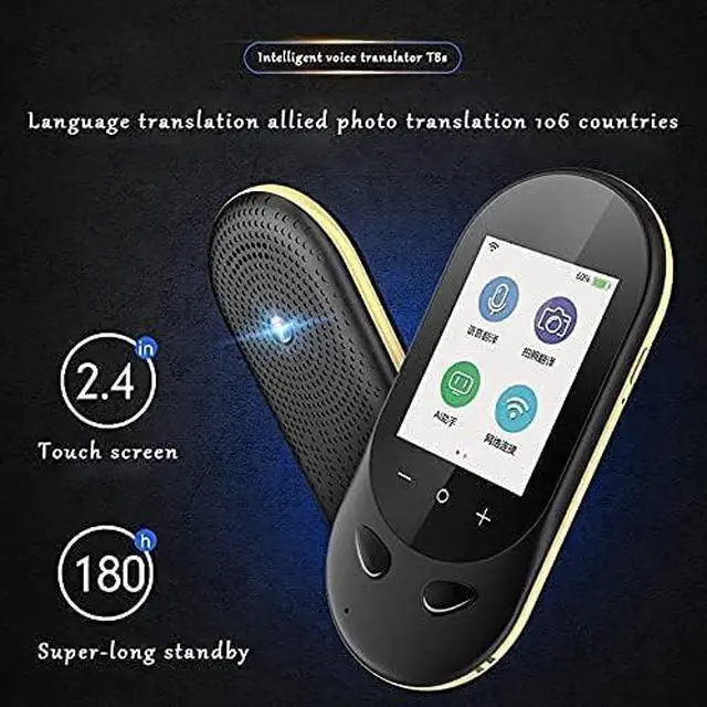 Alt view image 2 of 7 - T8S Portable Voice Translator Handheld Interpreter Twoway Real-time Translation Touch Screen 106 Language Translator (Color : Black) Hello (White) Elegant Vision