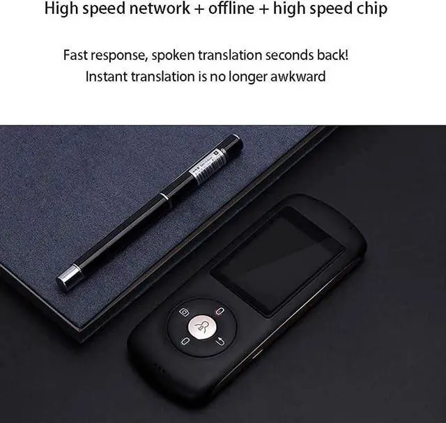 Alt view image 2 of 6 - Instant Translator Device, Smart Language Translator Device, Smart Language Voice 2.4 Inch Touch Screen 28 Languages WiFi Pocket Electronic Translators Learning Needed Ef(White)