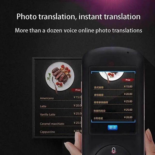 Alt view image 5 of 6 - Instant Translator Device, Smart Language Translator Device, Smart Language Voice 2.4 Inch Touch Screen 28 Languages WiFi Pocket Electronic Translators Learning Needed Ef(White)