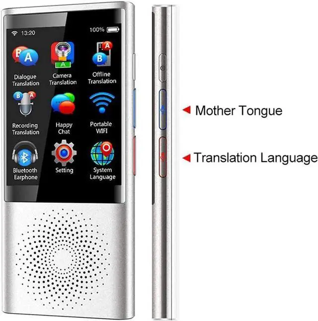 Alt view image 6 of 7 - AI Language Translator/ 2.8" Touch Sn 4G WiFi Instant Voice Translator, 8GB Memory 2080mAh Languages Travel Business OTG Translation,Blue wwyy Lucky Star Lucky Star