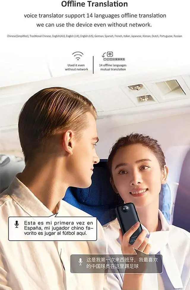Alt view image 5 of 7 - Multi Language Translator Real-Time Portable Instant Translator Device Smart Voice Translation Devices 138 Online Languages, Support Offline, Recording, Photo Translation Function Needed Efficency