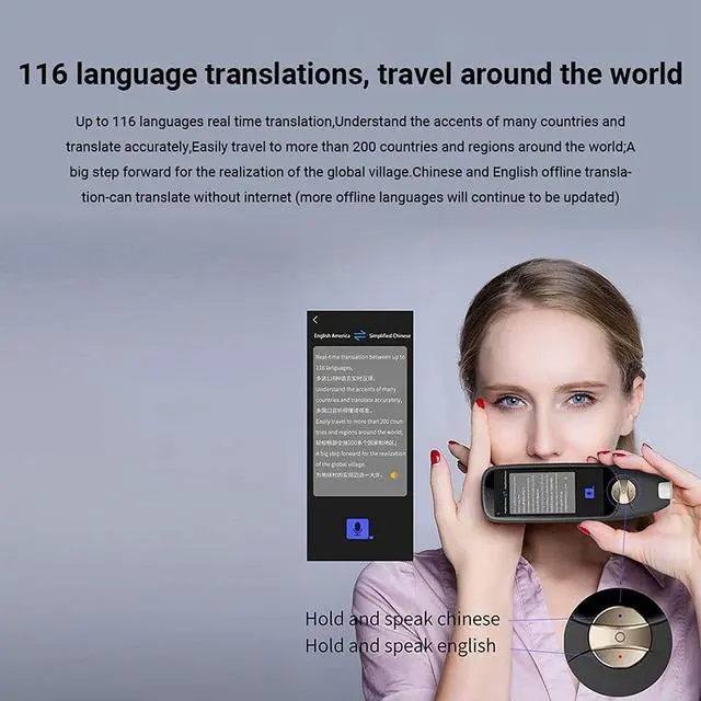 Alt view image 5 of 7 - Scan Dictionary Pen Language Translator 3.5 inch Sn Translation Reading Pen Photo Voice Translation Pen Offline WiFi 116 Languages Translator Device Needed Hopeful charitable Chaser of Light