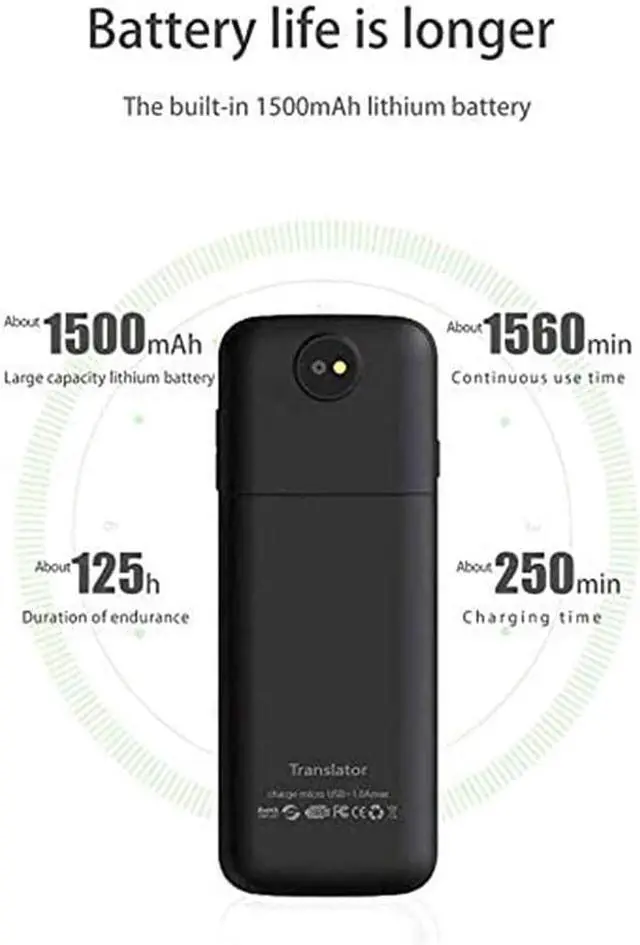 Alt view image 2 of 6 - Portable Translator Device,Language Translation Device with Camera, WiFi/Hotspot Smart Voice Two Way Translator with 2.4 Inch Touch Screen Support 83 Languages for Traveling Business