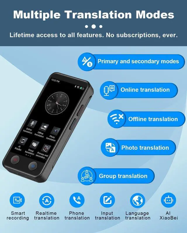Alt view image 2 of 7 - D-Lite Language Translator Device, iTour Z50S Translation Earbuds Real Time for Bussiness Travel