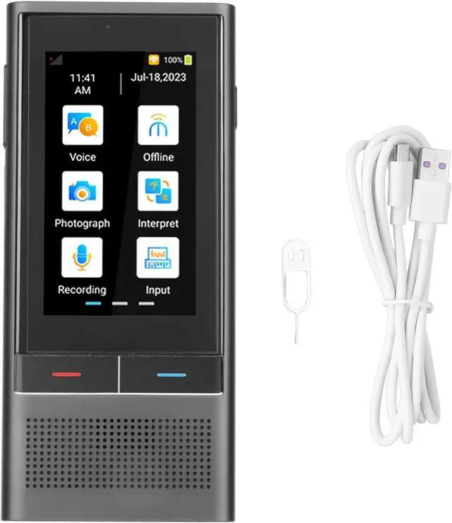 Alt view image 4 of 7 - Language Translator Device, Portable Two Way Voice Interpreter, 1GB 16GB 2.8inch Color Touch Screen 138 Languages 4G Translations in Real Time for Business Learning Travel Vision
