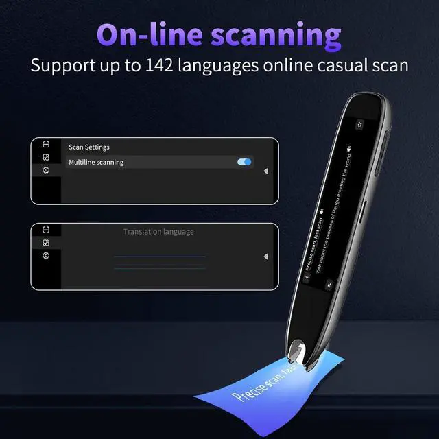 Alt view image 4 of 7 - Scan Reader Pen, S65 2 Way Wi - Fi Text to Sp Device, Offline Translation Support, 142 Languages Translator Device with Noise Reduction Microphone