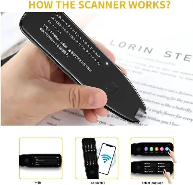 Alt view image 4 of 7 - Language Translator Device, Smart Voice Scan Translator Pen Real-Time Multi Language Translation Dictionary Pen Offline/WiFi/Mobile Hotspot for Business Learning Travel