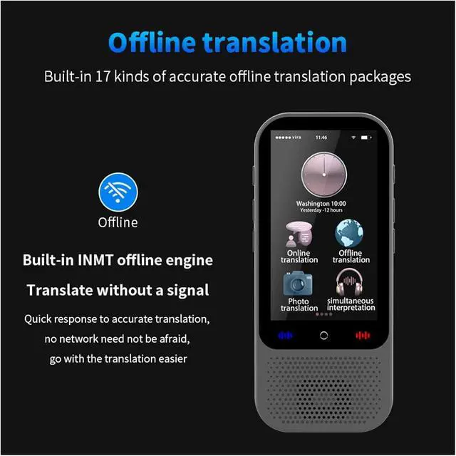 Alt view image 3 of 7 - Language Translator Device, Portable Translator, Real-time Language Translation ligent Voice Photo Text Recording Translator Device for Business Learning Travel