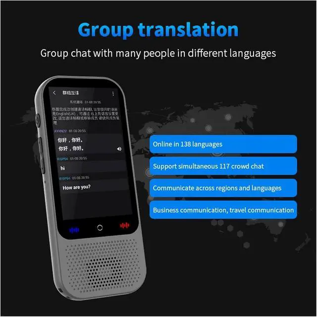 Alt view image 4 of 7 - Language Translator Device, Portable Translator, Real-time Language Translation ligent Voice Photo Text Recording Translator Device for Business Learning Travel
