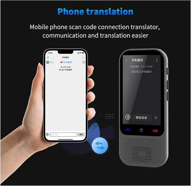 Alt view image 7 of 7 - Language Translator Device, Portable Translator, Real-time Language Translation ligent Voice Photo Text Recording Translator Device for Business Learning Travel