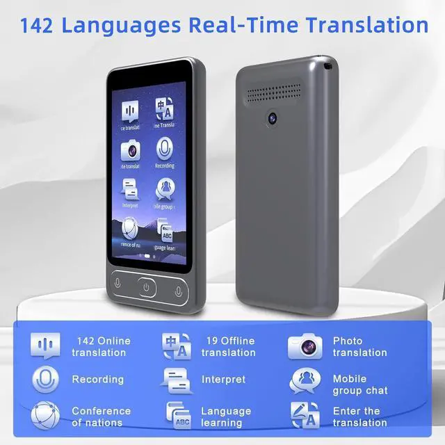 Alt view image 2 of 7 - Language Translator Device:142 Languages Portable Voice Translator with Offline Text Photo Translation and Recording