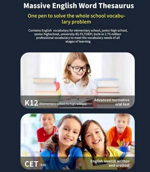 Alt view image 5 of 7 - Wi Fi Scan Translator Pen, 3.69in Screen Scan Reader Pen Built in Dictionaries & Recording Function, Text Excerpt Scanning and Input, 2 Way Voice Translator Smart Pen